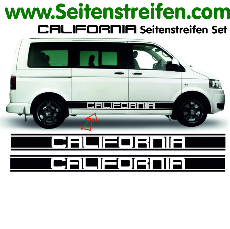 VW T4 T5 T6 édition California 2016 bande latérale autocollant ensemble complet 
