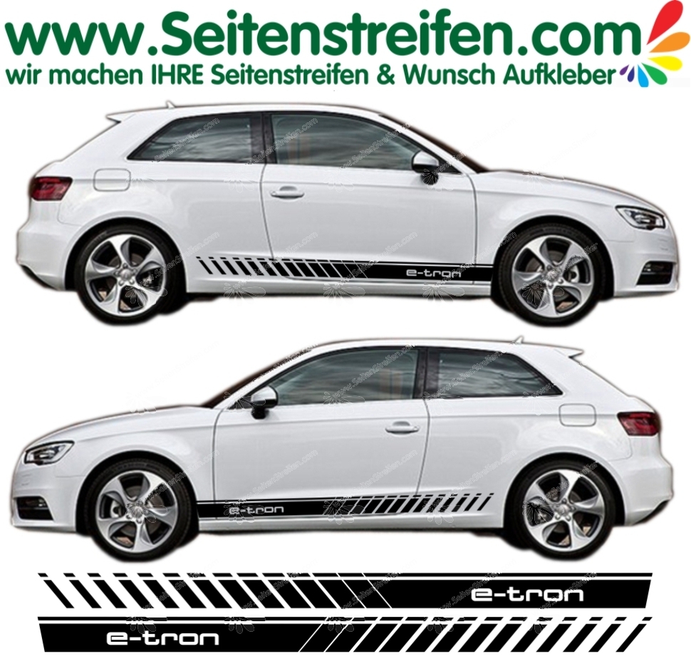 Auto Seiten-Streifen Aufkleber-Set Dekor-Sticker kompatibel mit Audi A3 