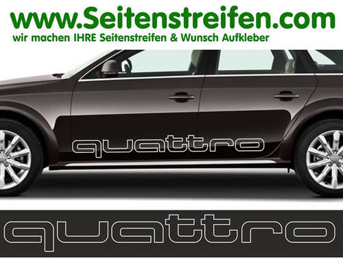 2x Audi Quattro Qutline Schriftzüge Set je 120cm X 13cm - Art.Nr.: 6669