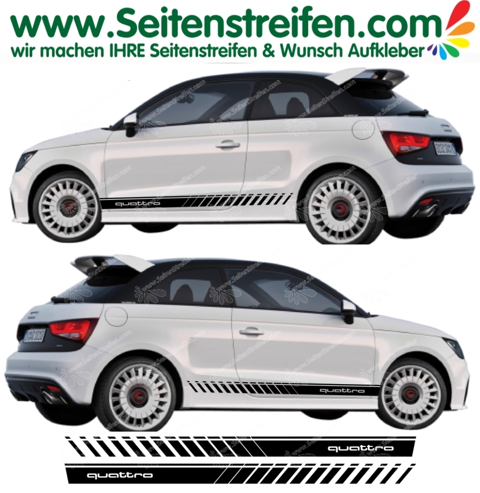 Audi A1 - Quattro EVO - Side Stripes Graphics Decals Sticker Kit - item number: 5160
