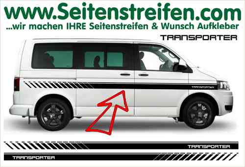 VW Bus T4 T5 T6 TRANSPORTER EVO Custom Seitenstreifen Aufkleber Set - Art.Nr.: 5152