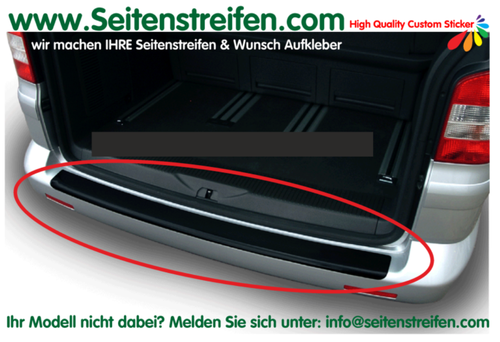 VW Bus T6 T6.1 Ladekantenschutz Schutzfolie für Stossfänger hinten schwarz - N° 212