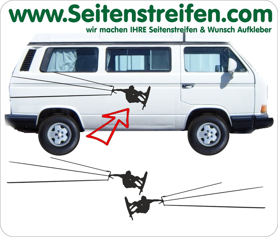 VW Bus T3 Kite Seitenstreifen Aufkleber Sticker Dekor Set Art. Nr.: 9986