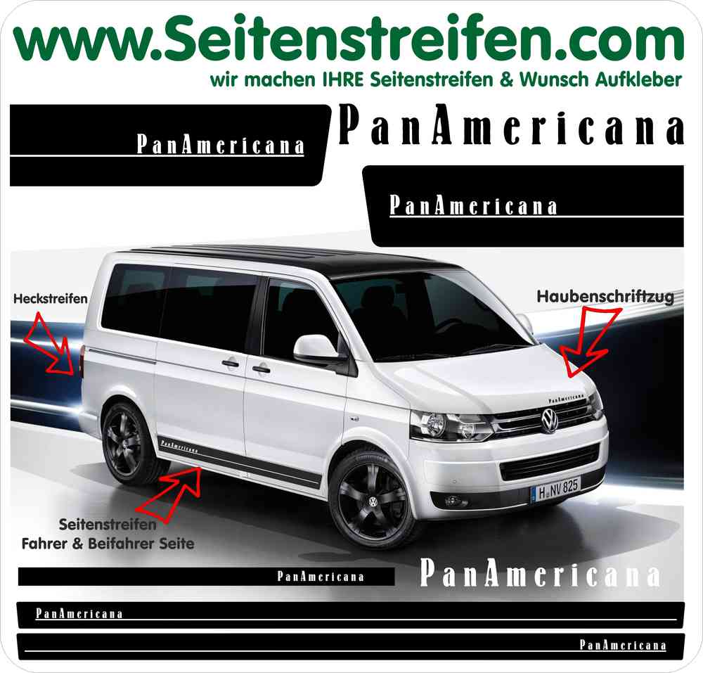 side stripe decal graphics sticker Volkswagen T5 Multivan PanAmericana