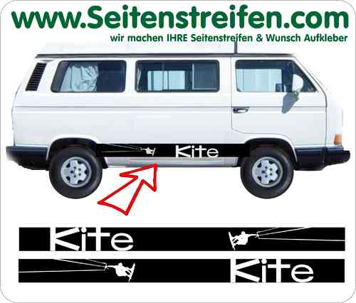 VW Bus T3 Kite Seitenstreifen Aufkleber Sticker Dekor Set Art. Nr.: 9987