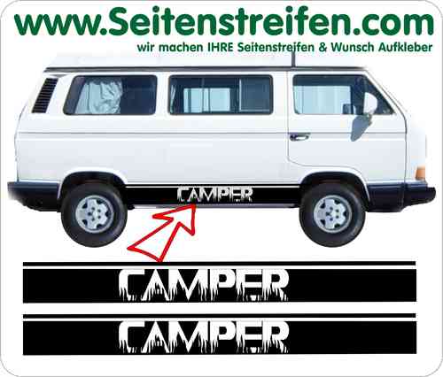 VW Bus T3 CAMPER seitenstreifen Aufkleber Sticker Dekor Set Art. Nr.: 9988