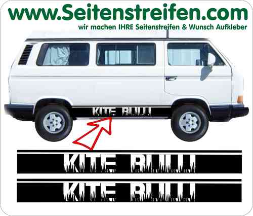 VW Bus T3 Kite Bus Aufkleber Sticker Seitenstreifen Set  - Art.Nr.: 5220
