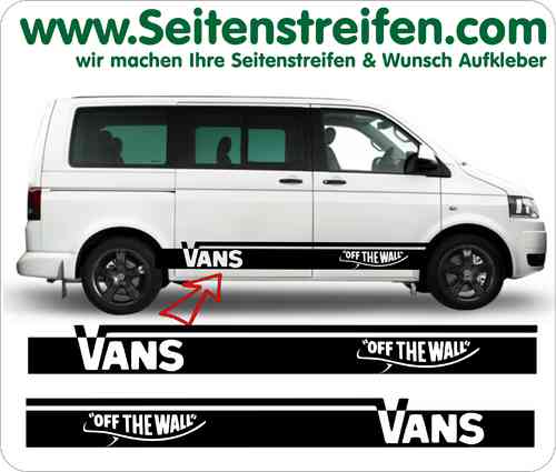 VW Bus T4 & T5 Vans off the Wall Seitenstreifen Aufkleber Sticker Set Art.Nr.: 5216