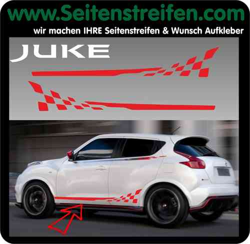 Nissan Juke Checker Aufkleber Seitenstreifen Set - Art.Nr.: 5245