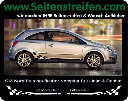 Opel Corsa Checker Aufkleber Seitenstreifen Set - Art.Nr.: 5246