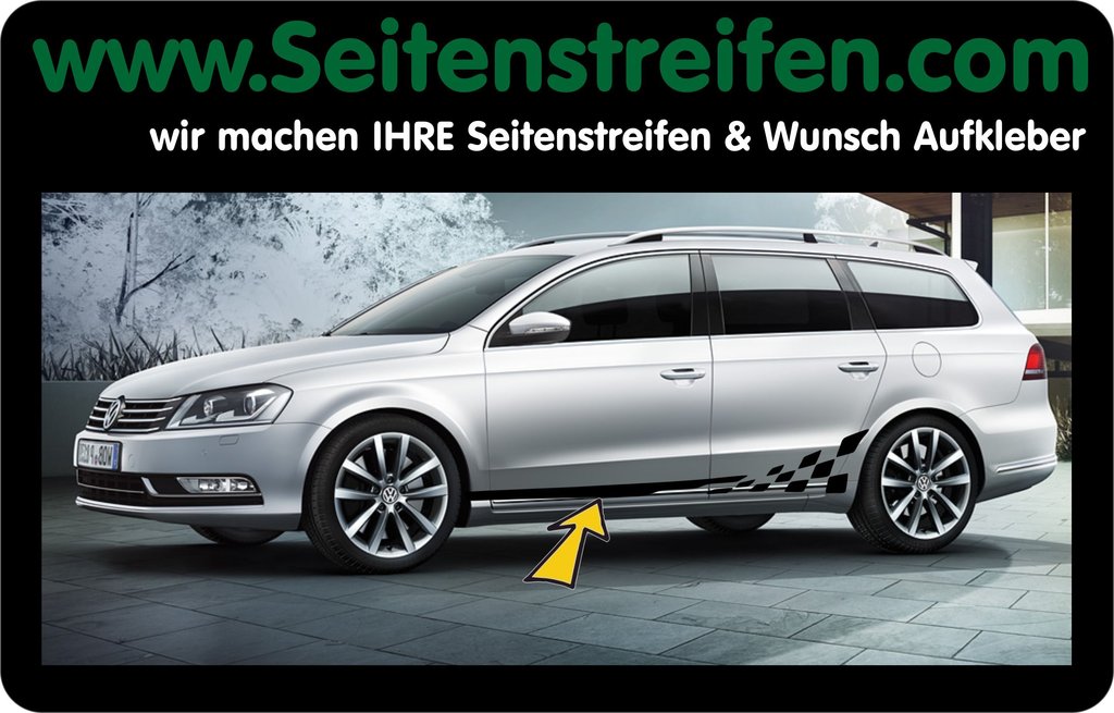 VW Passat - Checker - sada bočních polepů - polepy - N° 9259