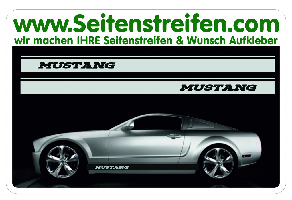 Ford Mustang Sticker bande latérale autocollant ensemble complet - N° 5051