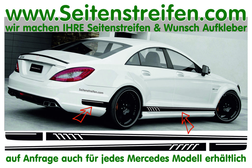 Mercedes Benz CLS - AMG 507 - Replica Side Stripes Graphics Decals Sticker Kit - N° 7776