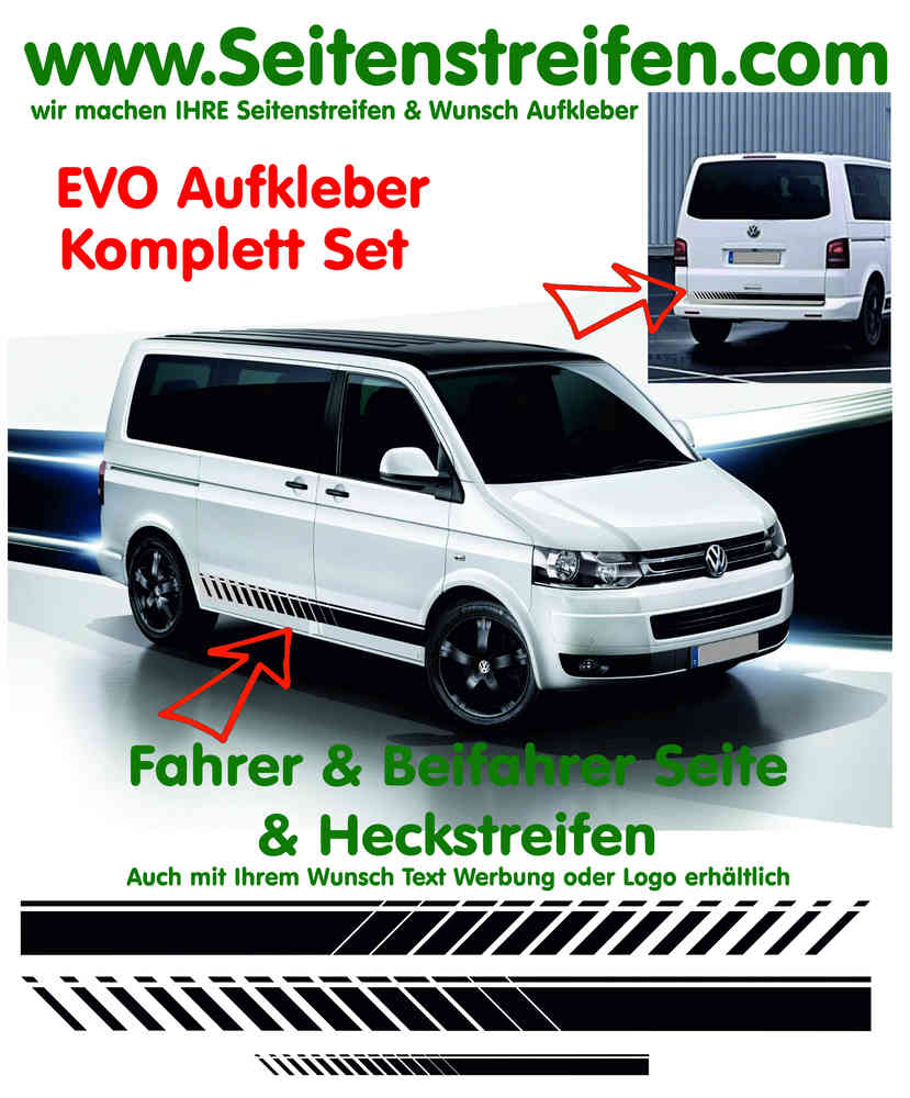 Aufkleber VW GENERATION T1-T6 Set