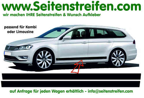 VW Passat Seitenstreifen Aufkleber Dekor Set Version N°1 - Art.Nr.: 9859