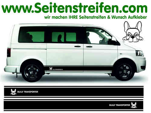 VW Bus T4 T5 T6 Bully Transporter Französische Bulldogge Aufkleber Dekor Komplett Set Art.Nr.: 6868