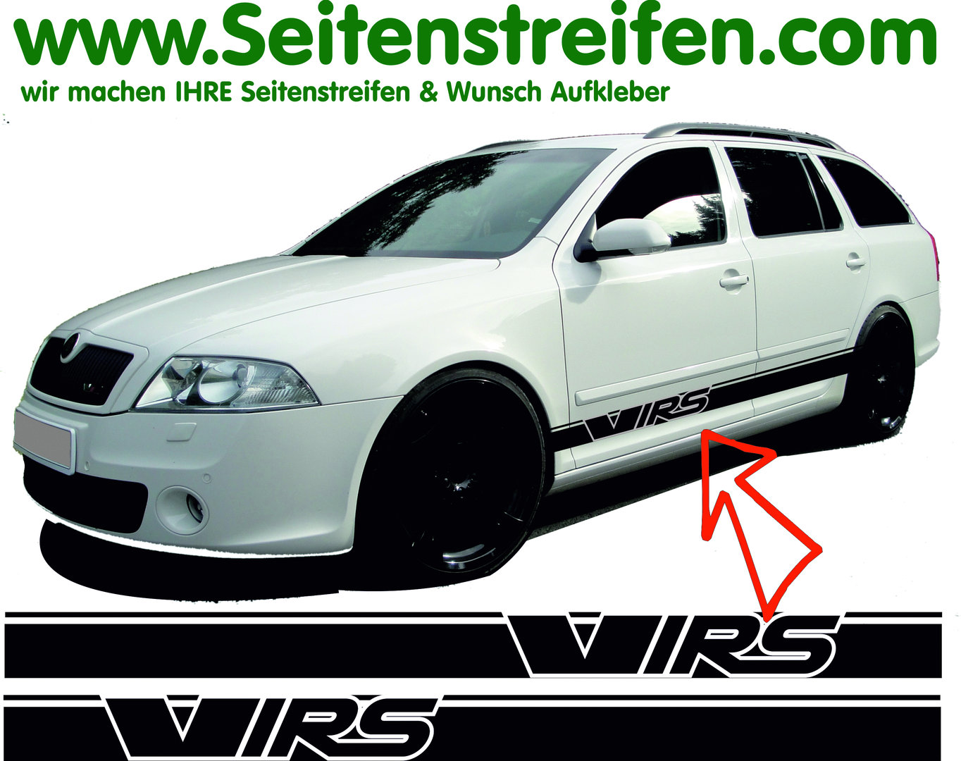 Skoda Octavia per station wagon e limousine tutti i modelli fino ad oggi - VRS / RS adesivi - 4611