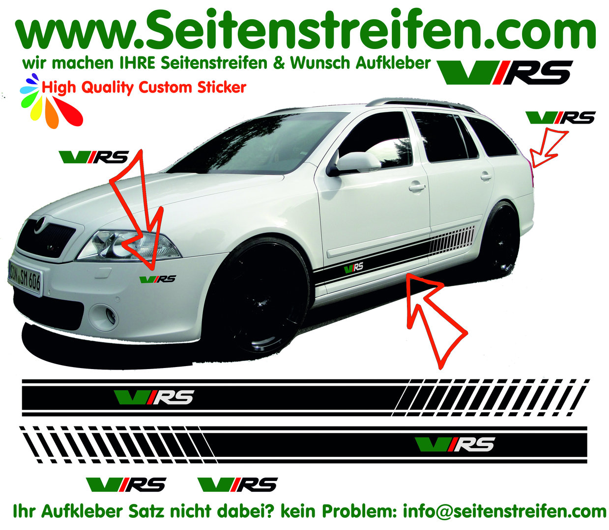 Skoda Octavia - for Combi and Limo all models till today VRS Bicolor - Decals Sticker Kit - N°  6256