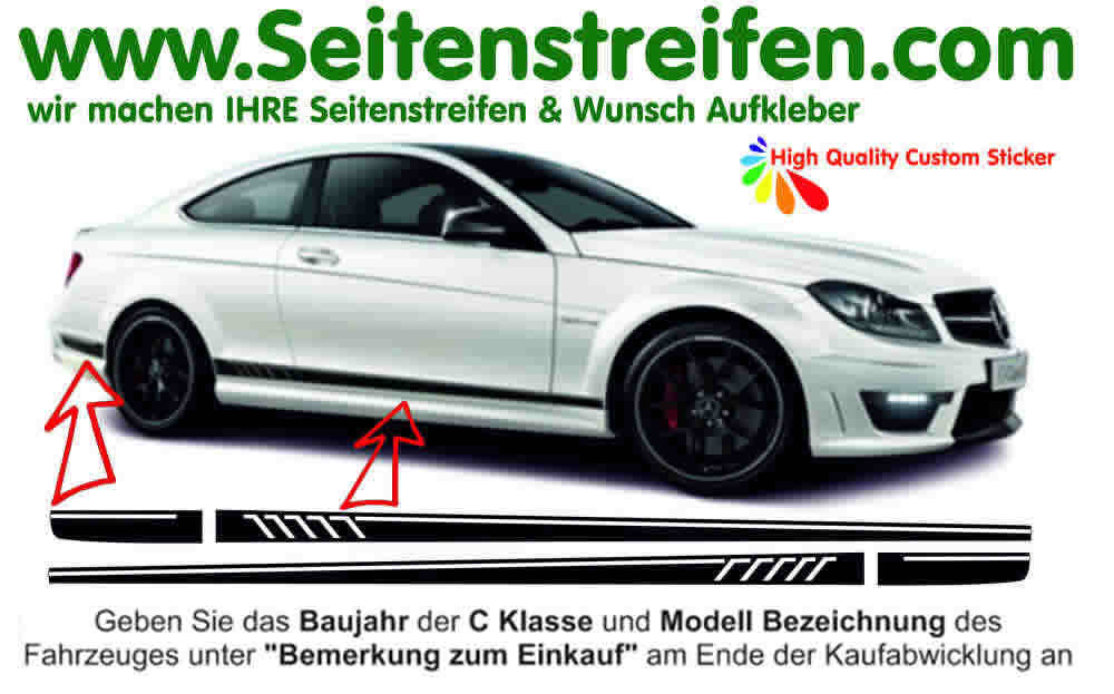 Mercedes Benz C Coupe AMG 507 Replika Seitenstreifen Dekor Aufkleber Set Art:Nr: 5944