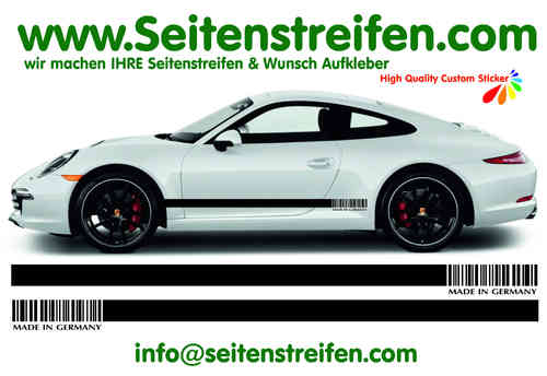PORSCHE 911 (991)  MADE IN GERMANY  Seitenstreifen Aufkleber Dekor Set - Art. Nr.: 7793