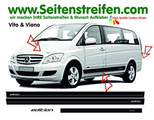 Mercedes Benz Vito & Viano Edition Seitenstreifen Aufkleber Komplett Set N°.: 7670