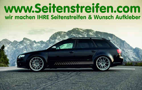 Audi Avant A4 - RS4 EVO II Seitenstreifen Aufkleber Dekor Set - Art.N°.: 1266
