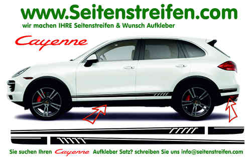 Porsche Cayenne Sebring Seitenstreifen Aufkleber Komplett Set,´für alle Cayenne Modelle Art Nr: 9525