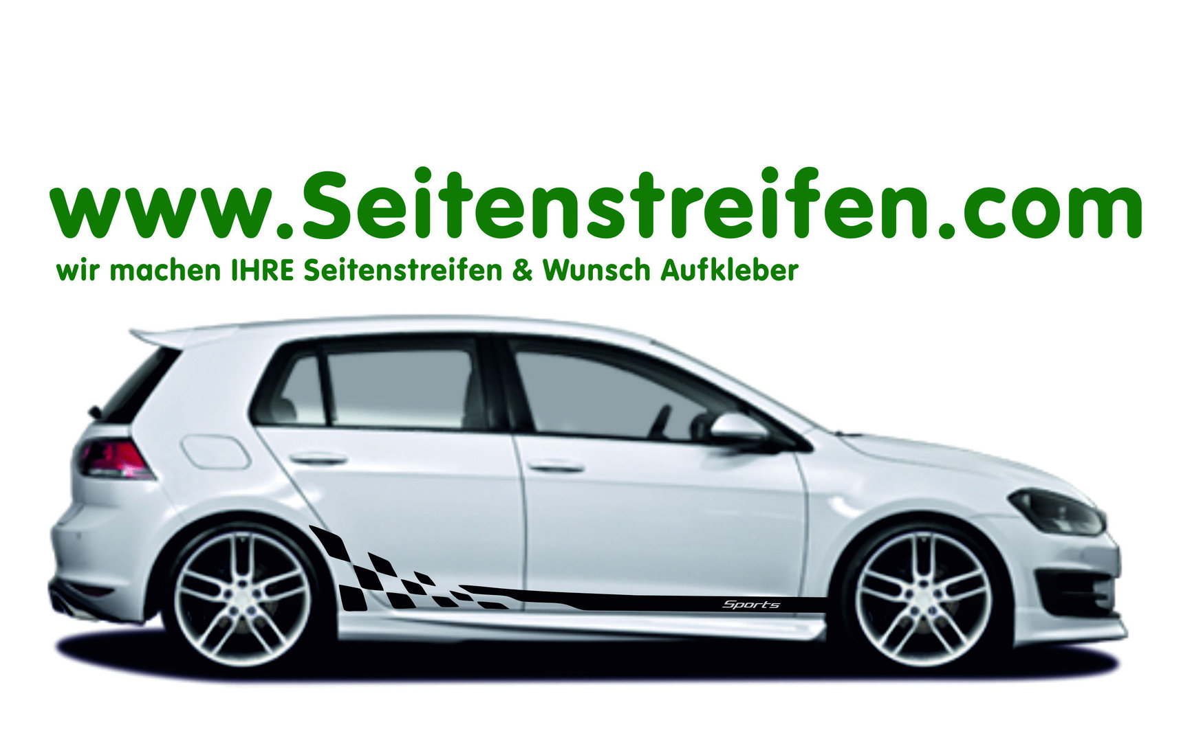 VW Golf Checker SPORT adesivi strisce laterali adesive auto sticker per 3/4 porte - 8448