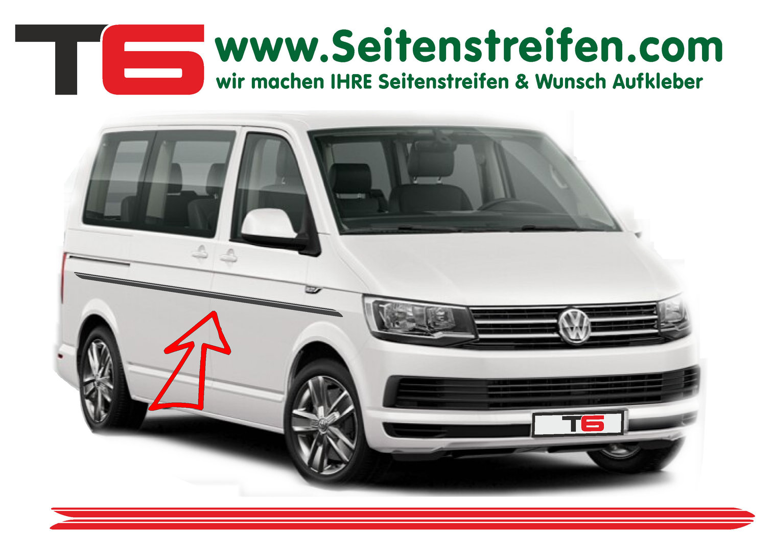 VW BUS T6 double Custom autocollants stickers Nr.: 7194