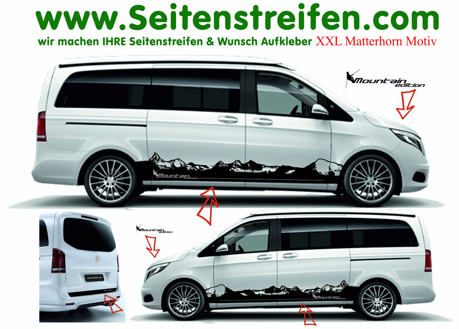 Mercedes Benz Class V - Matterhorn Mountain Panorama - Graphics Decals Sticker Kit - N° 943