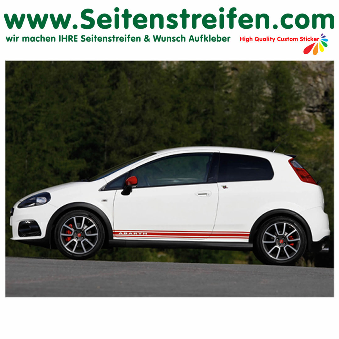 Fiat Punto / Grande Punto - Abarth - Side Stripes Graphics Decals Sticker Kit - N° 2014