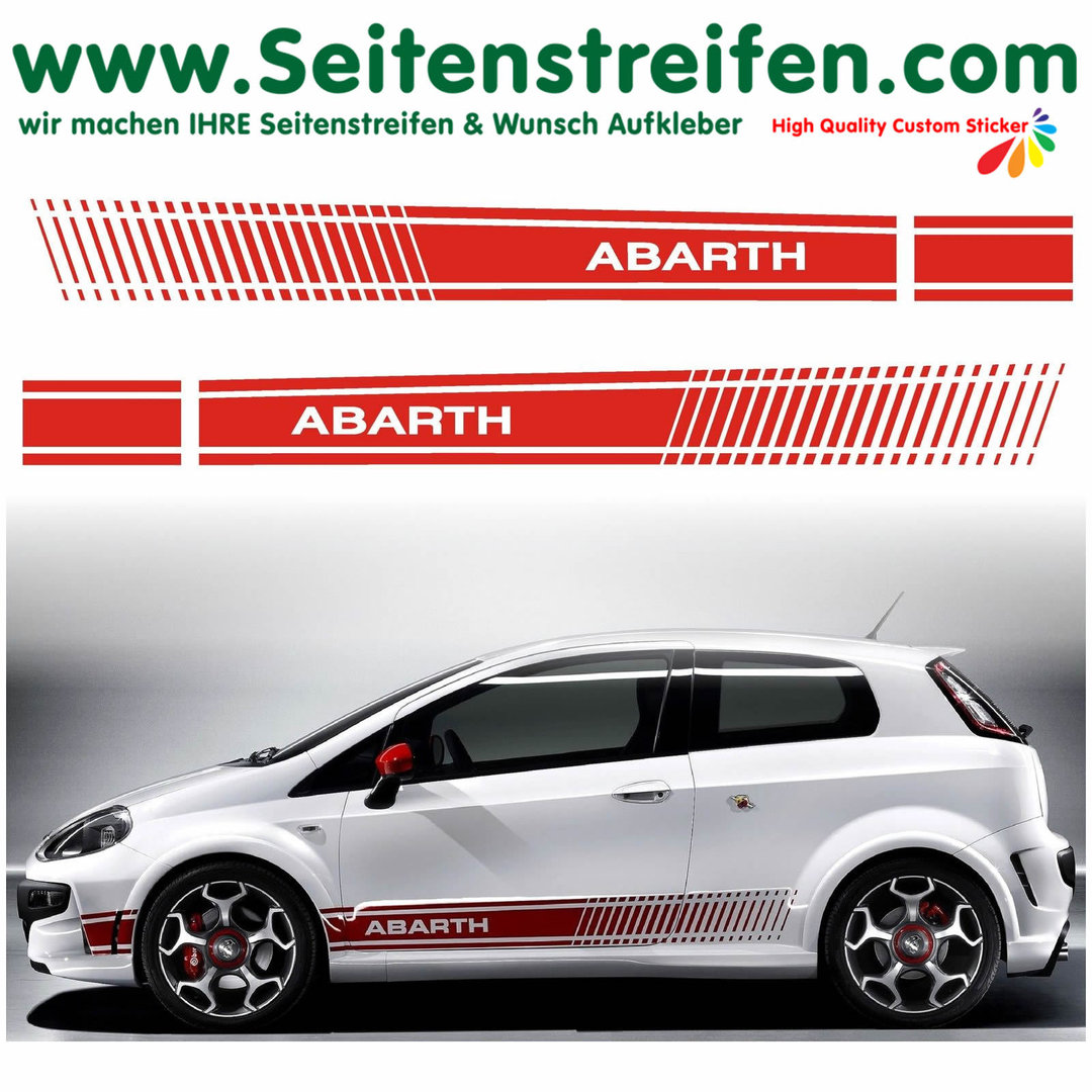 Fiat Punto / Grande Punto - ABARTH XL EVO - Side Stripes Graphics Decals Sticker Kit - N° 2322