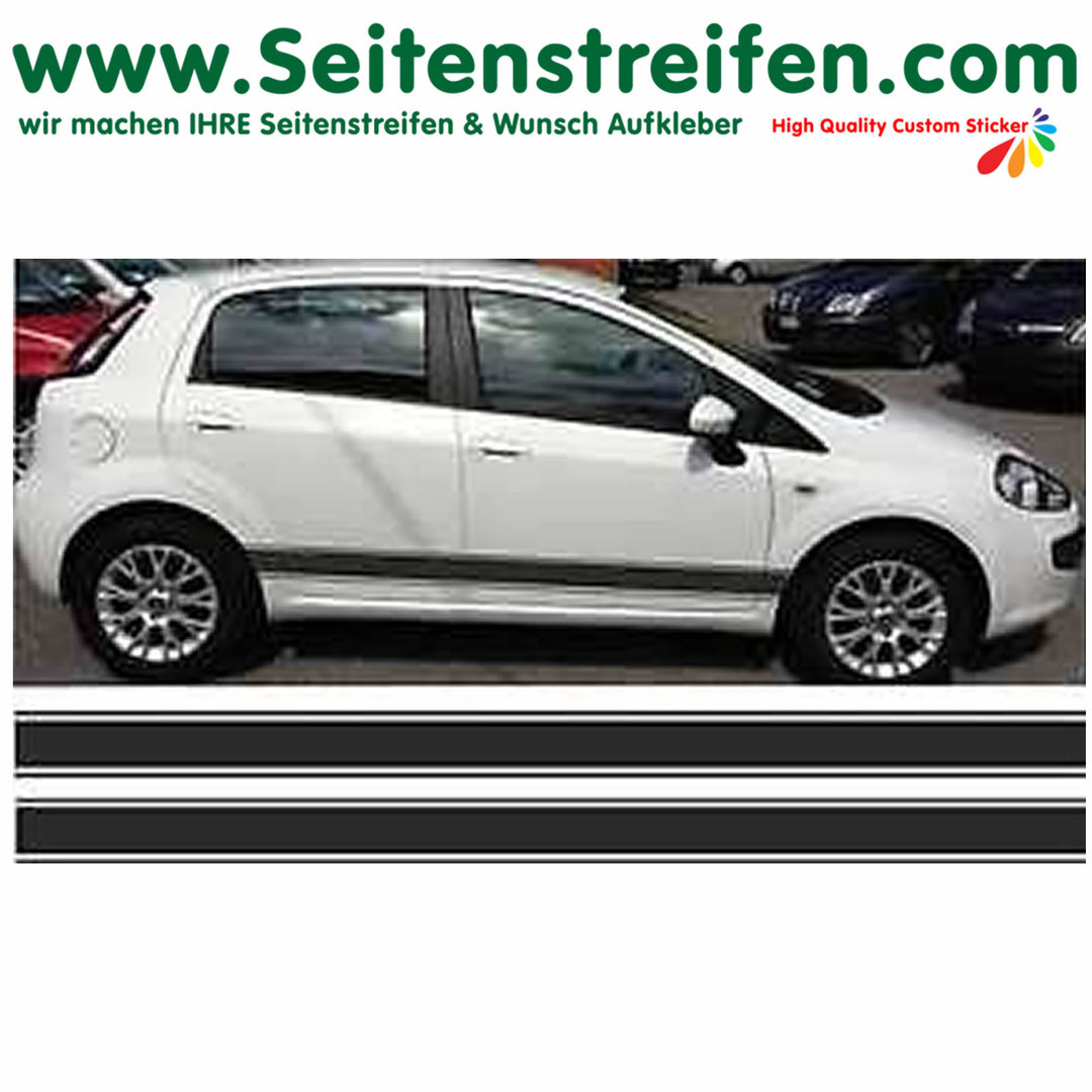 Fiat Punto + Grande Punto - adesivi laterali adesive auto sticker - 2339