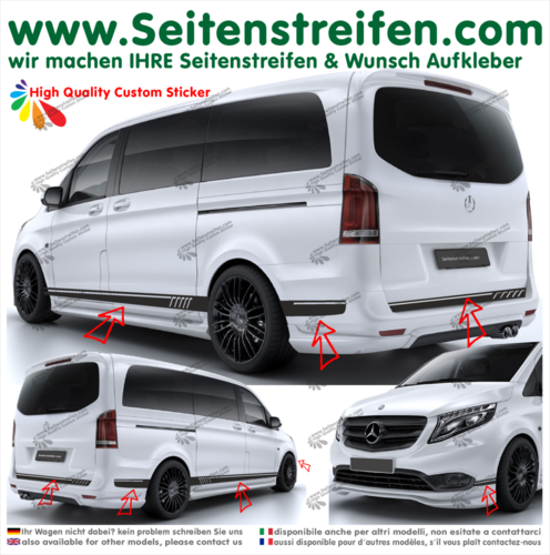 Mercedes Benz V Clase modelo 447 / 693 / 638 - 507 look set completo pegatinas laterales - n°6757