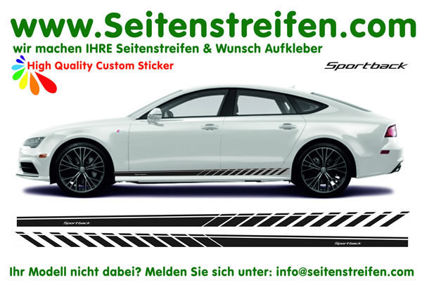 Audi A7 Sportback Evo - Seitenstreifen Aufkleber Dekor Set - Art.Nr.: 9940
