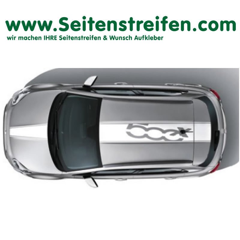 Fiat 500X Dachstreifen - Seitenstreifen Aufkleber Dekor Set - Art.Nr.: 9958