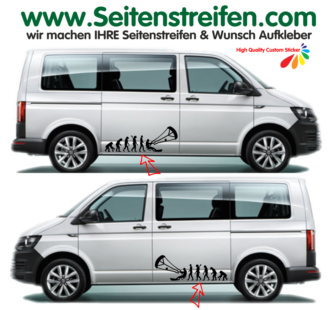 Volkswagen Transporter VW T5 T4 Camper Scull logo Large 17" Decal Stickers X 2
