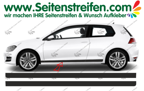 VW Golf Clubsport Ohne Text - Seitenstreifen Dekor Aufkleber Komplett Set - Art. Nr.: 9510
