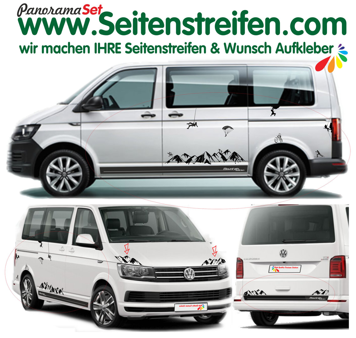 VW Bus T4 T5 T6 - Mountain Edition Panorama Hor - motivy Outdoor - XL polepy - N° 1903