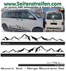 VW Bus T4 T5 T6 YOUR TEXT Panorama Outdoor Sport  Pegatinas Laterales Set completo N°  1905