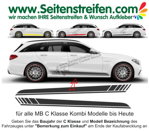 Mercedes Benz C Klasse Kombi Edition 1 Seitenstreifen 2018 Replika Aufkleber Komplett Set 6904