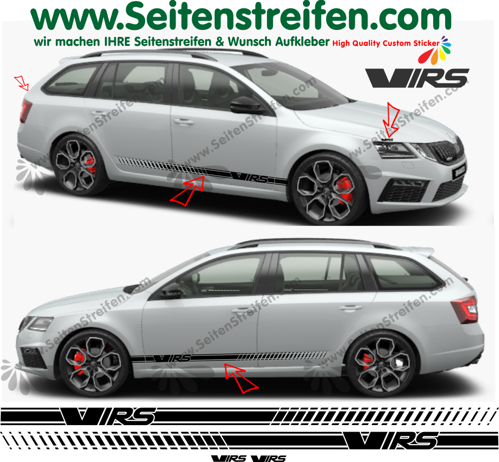 Skoda Octavia - for Combi and Limo all models till today - VRS EVO - Decals Sticker Kit - N° 5482
