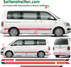 VW Bus T4 T5 T6 - Bicolor Schwarz Rot - Edition Seitenstreifen Aufkleber Dekor Set: 9074
