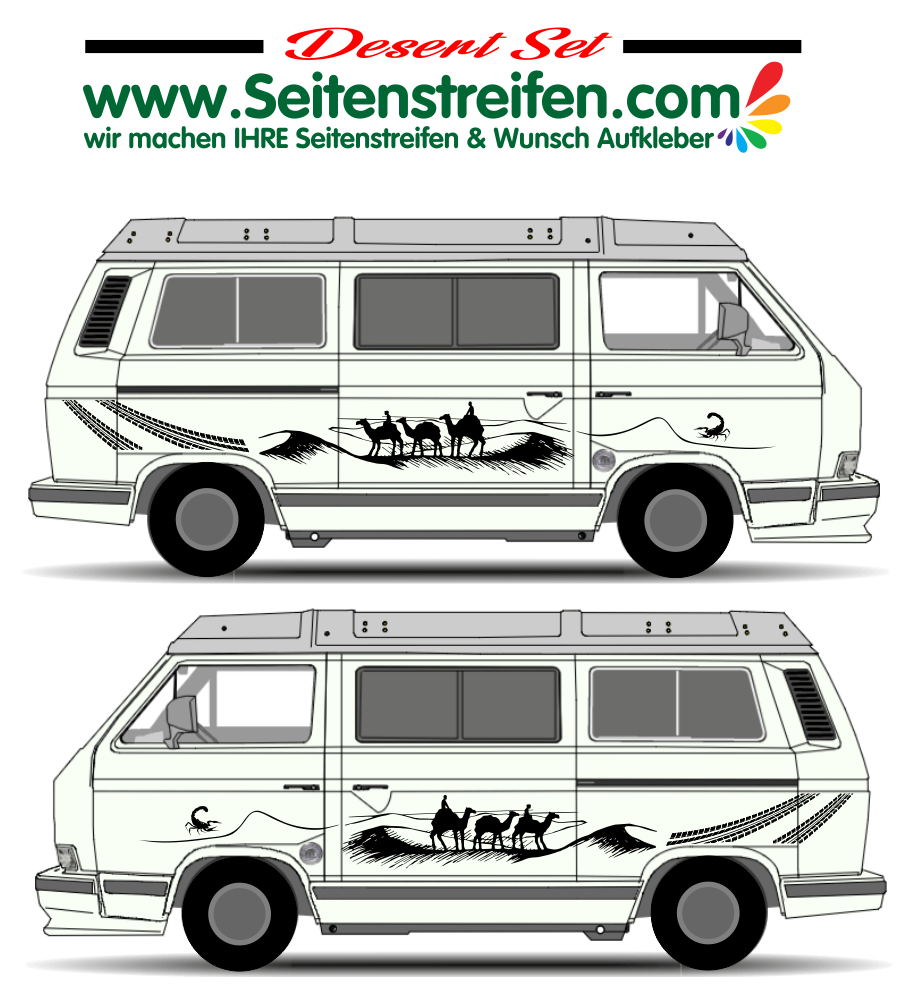 mit Wunschtext Camper VW Bus T3 Motiv-Holz-Stempel 