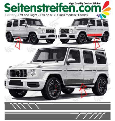 Mercedes Benz G CLASS, G 63 AMG, Edition Look Side Stripes Graphics Decals Sticker Kit 6655