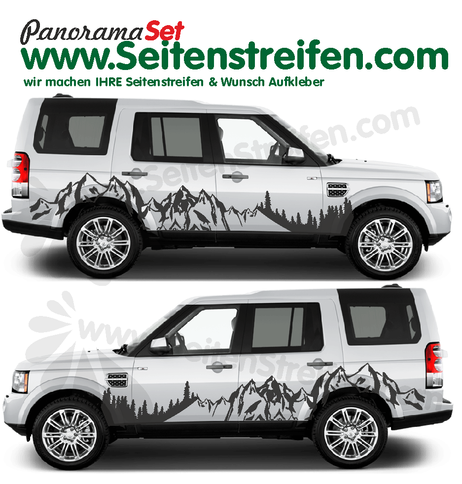 Land Rover Discovery - Set completo di adesivi decorativi XXL foresta di montagne - 3018