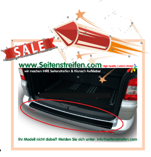 Ochrana VW T4 nárazník, ochranná fólie zadního nárazníku černá - Art N ° 214