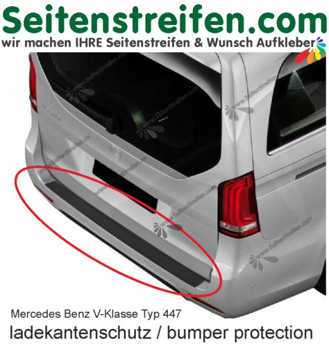 Mercedes V Klasse Vito Ladekantenschutz Schutzfolie Stossfänger hinten schwarz - 215