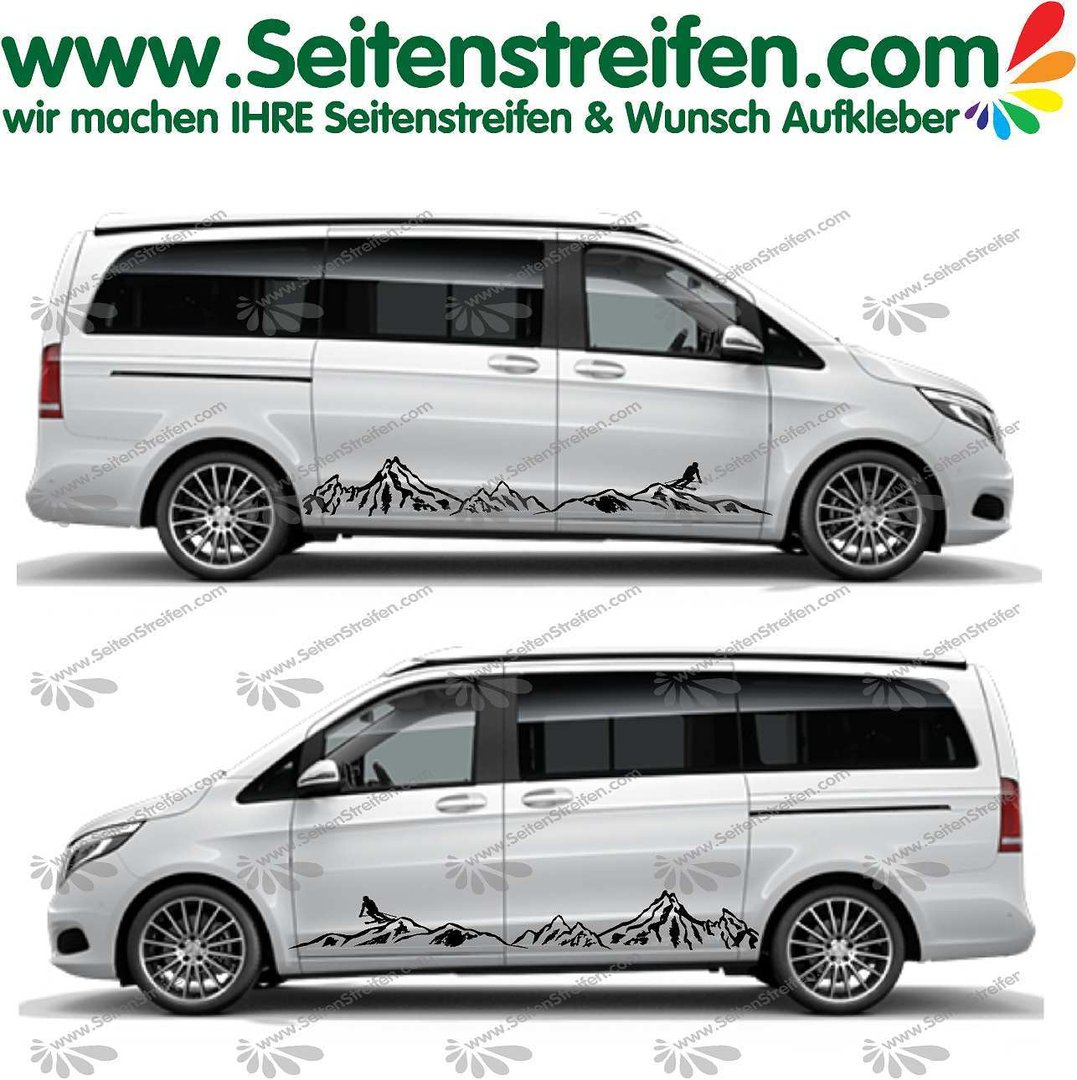 Mercedes Benz V Klasse Watzmann Berg Mountain Panorama Aufkleber Seitenstreifen Dekor Set:  U6702