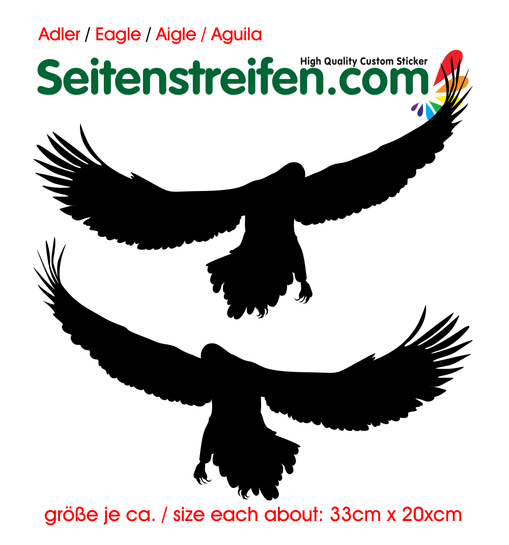 2x Adler Aufkleber Dekor Sticker   Art:Nr: M100